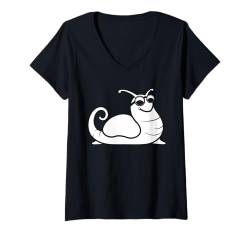 Damen Humor Schnecken Insekt minimalistische einfache Schnecke T-Shirt mit V-Ausschnitt von Humor Insektenschnecken Lustige Schnecke