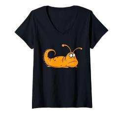 Damen Humor Schnecken Insekt minimalistische einfache Schnecke T-Shirt mit V-Ausschnitt von Humor Insektenschnecken Lustige Schnecke