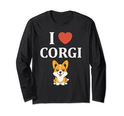 Humor niedliche Corgi Hundeliebe i love Corgi Langarmshirt von Humor Tiere einfacher Hundeliebe Corgi