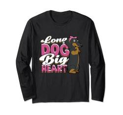 Dackel Rauhaardackel Long Dog Big Heart Langarmshirt von Hundebesitzer Hund Hundehalter Hunde Hundesport