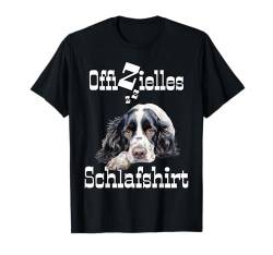 Offizielles Schlafshirt Hund English Springer Spaniel Süß T-Shirt von Hundebesitzer Langschläfer Geschenkidee Spruch