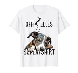 Offizielles Schlafshirt Mit Hund Lustig Whippet T-Shirt von Hundebesitzer Langschläfer Geschenkidee Spruch