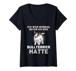Damen Hunde Mama Dog Mom Bull Terrier | Bullterrier T-Shirt mit V-Ausschnitt von Hunderasse Bullterrier Geschenk für Frauen