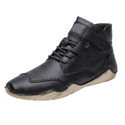 Tennis Trainer Herren Leder Shoes Jungen Foam Atmungsaktive Barfußschuhe Jungen Leder Wanderschuhe Leder Sneaker von Hunpta