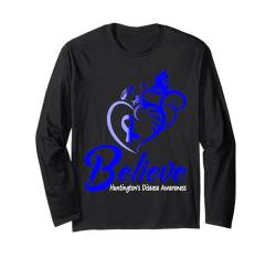 Bewusstsein für die Huntington-Krankheit Believe Faith Butterfly Langarmshirt von Huntingtons Disease Awareness Products (Lwaka)