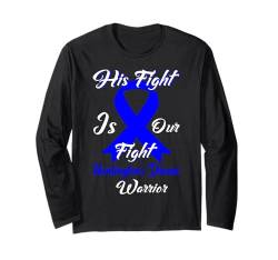 Blue Ribbon Support von Warrior zur Aufklärung über die Huntington-Krankheit Langarmshirt von Huntingtons Disease Awareness Products (Lwaka)