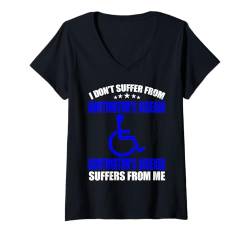 Damen Unterstützungszitat für Huntington's Disease Awareness Blue Ribbon T-Shirt mit V-Ausschnitt von Huntingtons Disease Awareness Products (Lwaka)