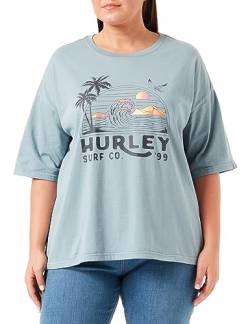 Hurley Damen Aufschäumendes Boyfriend T-Shirt, Blau, XS von Hurley