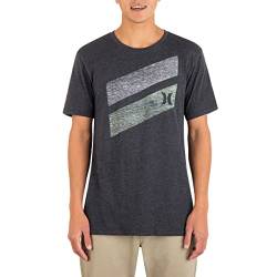 Hurley Herren Premium Icon Slash Graphic Short Sleeve Tee T-Shirt, Schwarz/Erika, X-Groß von Hurley