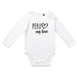 Huuraa Baby Body Peru my love Unisex Langarm Strampler Größe 62 für alle Fans von Machu Picchu Geschenk Idee für Neugeborene und Kleinkinder von Huuraa