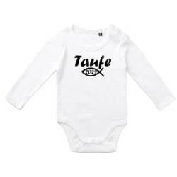 Huuraa Baby Body Taufe 2024 Fisch Unisex Langarm Strampler Größe 80 mit Motiv zum Taufgottesdienst Geschenk Idee für Neugeborene und Kleinkinder von Huuraa