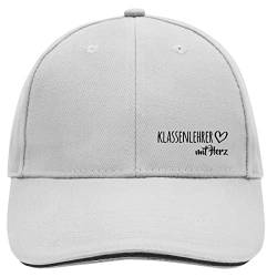 Huuraa Cappy Mütze Klassenlehrer mit Herz Unisex Kappe Größe Dark Grey/White mit Motiv für die tollsten Menschen Geschenk Idee für Freunde und Familie von Huuraa