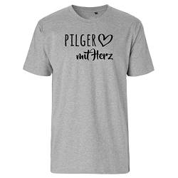 Huuraa Herren T-Shirt Pilger mit Herz Bio Baumwolle Fairtrade Männershirt Größe M Sport Grey mit Motiv für die tollsten Menschen Geschenk Idee für Freunde und Familie von Huuraa