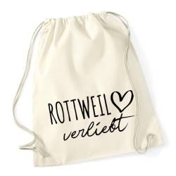 Huuraa Turnbeutel Rottweil verliebt Baumwolltasche Baumwolle 12 Liter Natural mit Namen deiner Lieblingsstadt in Baden-Württemberg Geschenk Idee für Freunde und Familie von Huuraa