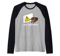 I Eat Asbest Funny Cursed Cat Meme Raglan von I Eat Cement Meme