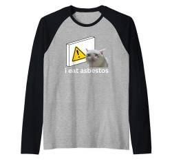 I Eat Asbest Funny Cursed Crying Cat Meme Raglan von I Eat Cement Meme