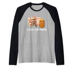 Lustiges Cursed Chicken Nugget Meme „Ich esse Zement“ Raglan von I Eat Cement Meme