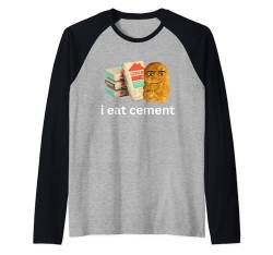 Lustiges Cursed Chicken Nugget Meme „Ich esse Zement“ Raglan von I Eat Cement Meme