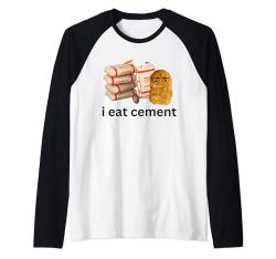 Lustiges Cursed Chicken Nugget Meme „Ich esse Zement“ Raglan von I Eat Cement Meme