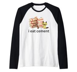 Lustiges Meme mit der verfluchten Katze „Ich esse Zement“ Raglan von I Eat Cement Meme