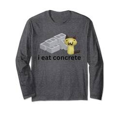 Lustiges Meme mit verfluchter Katze „Ich esse Beton“ Langarmshirt von I Eat Cement Meme