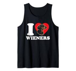 I Love Heart Dackel Hund Lustiger Dackel Weiner Hund Tank Top von I Heart Dachshund Weiner Dogs Sausage Dogs