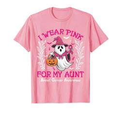 I Wear Pink For My Aunt Brustkrebs-Bewusstsein Geist T-Shirt von I Wear Pink Breast Cancer Awareness Halloween Gift