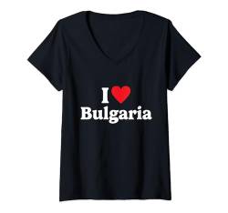 Damen I love Bulgaria T-Shirt mit V-Ausschnitt von I love Country