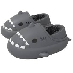 IASKDIN Damen Herren Shark Slippers Winter Wasserdicht Kinder Hai Hausschuhe Warme Flauschige Gefüttert Pantoffeln Indoor Outdoor von IASKDIN