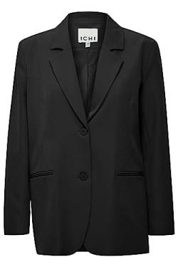 ICHI IHLEXI BL2 Damen Blazer Longblazer Jacke Longblazer mit Stretch und Knöpfen, Größe:38, Farbe:Black (194008) von ICHI