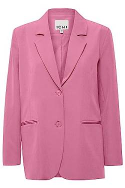 ICHI IHLEXI BL2 Damen Blazer Longblazer Jacke Longblazer mit Stretch und Knöpfen, Größe:42, Farbe:Super Pink (172625) von ICHI