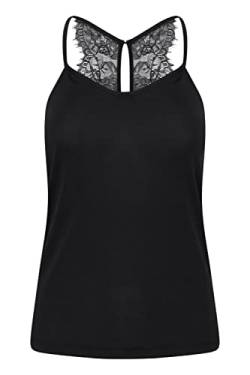 ICHI IHLIKE TO3 Jersey Top Damen Shirt mit Spaghettiträgern und Spitzen-Detail auf dem Rückteil, Größe:L, Farbe:Black (10011) von ICHI