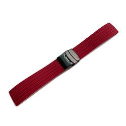 IDOTSEZU CAREG 18mm 20mm 22mm 24mm Sport Silikon Uhr Band Strap Männer Frauen Universal Wasserdichte Gummi Uhrenband Armband Armband Zubehör Durable(Wine Red B,20mm) von IDOTSEZU