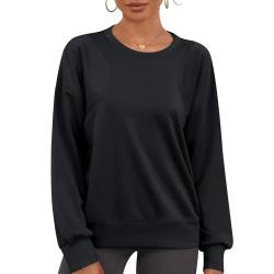 IECCP Damen Sweatshirts für Damen Sweater Oversized Trendy Pullover Kapuzen-Sweatshirt lässig Drop Shoulder Hoodie Schwarz XL von IECCP