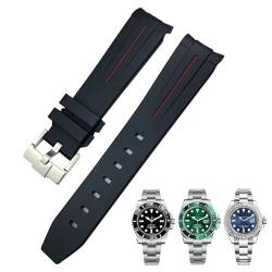 IENYU Uhrenarmband für Rolex Submariner 20 mm Daytona wasserdichtes Uhrenarmband, 21 mm / 22 mm, gebogenes Ende, Gummi / Silikon, 20 mm, Achat von IENYU