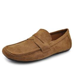 IF Fashion Schuhe Mokassins Slip On Loafers Weich Herren Synthetisches Wildleder 2Y219, 219 Camel, 45 EU von IF