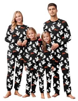 IFFEI Helloween Pyjama Langarm Schlafanzug Zweiteiler Pjs Sets Tops und Pants Hausanzug Black 8-9 Jahre von IFFEI