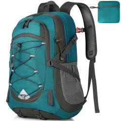 IGOLUMON Wanderrucksack Herren Damen 40L Wasserdichter Rucksack Leicht Faltbarer Reiserucksack Trekkingrucksack mit Reflexstreifen Für Radfahren, Klettern, Bergsteigen und Reisen Sport,Grün von IGOLUMON