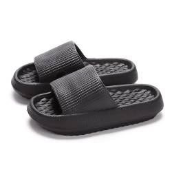 Badeschuhe Herren Damen Cozislides Original Slippers Wolke Schlappen Super Weich rutschfest Badelatschen,Dicke Sohle EVA Slippers Hausschuhe Sommer Pantoletten Badeschlappen Flip Flops (Schwarz,38) von ILESTDG