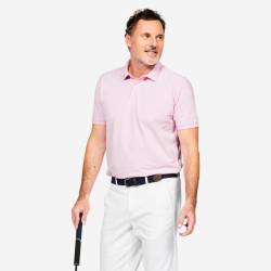 Herren Golf Poloshirt kurzarm Baumwolle - MW500 hellrosa von INESIS