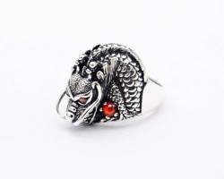 INFJMH S925 Sterling Silber Retro Thai Silber Drachen Ring, Dominierende Einzel Zeigefinger Ring, a, 16 von INFJMH