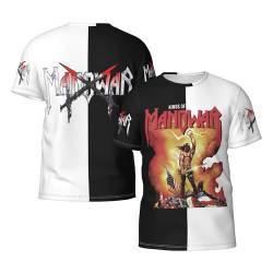 Manowar-Kings of Metal T Shirt Herren Kurzarm Sommer Tee Shirts Rundhals Tshirt Men's Tops T-Shirt für Männer Fans Geschenk von INGKE