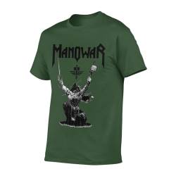 Manowar T Shirt Herren Kurzarm Sommer Baumwolle Tee Shirts Rundhals Tshirt Men's Tops Cotton T-Shirt für Männer Fans Geschenk von INGKE