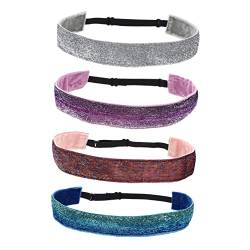 INOOMP Haarschmuck 4 Stück Kinder-Sport-Stirnband-Tiara Für Mädchen Haargummis Kinder Mädchen Hijab Outdoor-Sport-Haarbänder Elastisches Haarband Kinder-Stirnband Rutschfest Fitnessstoff von INOOMP