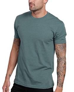 INTO THE AM Herren T-Shirt – Kurzarm Rundhalsausschnitt weich taillierte T-Shirts S – 4XL frische klassische T-Shirts, Essential – Indigo, Klein von INTO THE AM