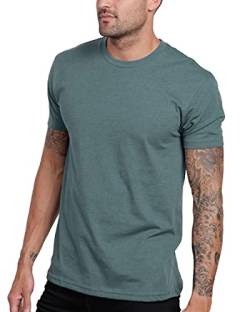 INTO THE AM Herren T-Shirt – Kurzarm Rundhalsausschnitt weich taillierte T-Shirts S – 4XL frische Klassische T-Shirts, Essential – Indigo, Klein von INTO THE AM