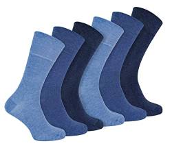 IOMI 6er Pack Herren Socken Ohne Gummibund Extra Weit Bambus Diabetikersocken für Geschwollene Beine (39-45, Navy blau) von IOMI