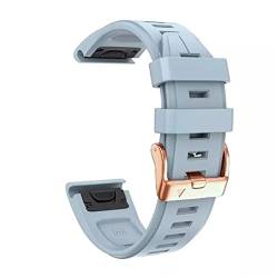 IORUYB 20 mm Quick-Fit-Armband aus weichem Silikon für Garmin Fenix ​​7S/5S Plus/6S/5S/Instinct 2S/D2, mit roségoldener Schnalle, Silikon-Schnellersatz-Armbänder(Sea Blue,Fenix 6S 6S Pro) von IORUYB