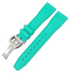 IORUYB 22 mm weiches Fluorkautschuk-FKM-Uhrenarmband für IWC Big Pilot Portofino Naturkautschuk 21 mm 20 mm Uhrenarmband(Light Green Square,20mm) von IORUYB