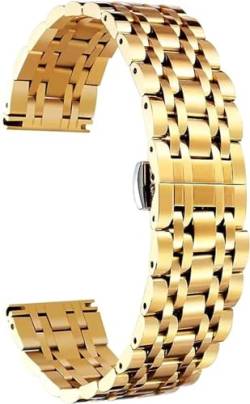 IORUYB 316L Edelstahl-Uhrenarmband, hochwertiges Ersatz-Uhrenarmband, 6 Farben für Damen und Herren, Gold, Silber, Schwarz, Roségold, Goldton(Gold,20mm) von IORUYB